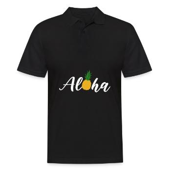 Pineapple Aloha - Men's Polo Shirt - black - Front - Kai (181cm)