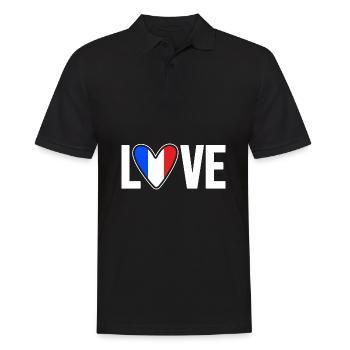 Frankreich - Männer Poloshirt - Schwarz - Vorne - Kai (181cm)