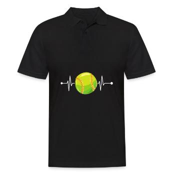 Softball Softball-Spieler - Männer Poloshirt - Schwarz - Vorne - Kai (181cm)