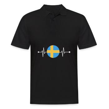 Suède Suédois Heartbeat - Polo Homme - noir - Devant - Kai (181cm)