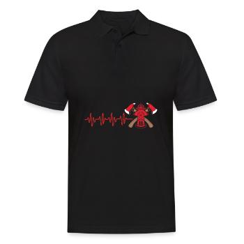 Firefighter Fire Brigade - Men's Polo Shirt - black - Front - Kai (181cm)