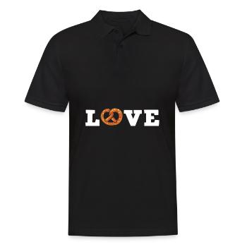 Brezel - Männer Poloshirt - Schwarz - Vorne - Kai (181cm)