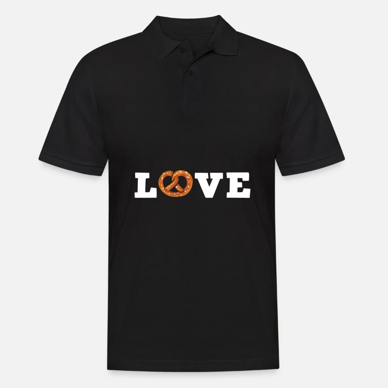 Brezel - Männer Poloshirt - Schwarz