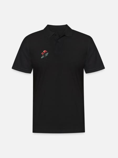 Polygone rose - Polo Homme - noir