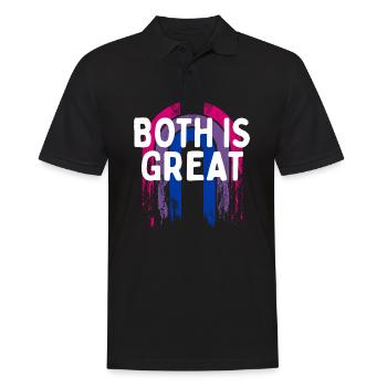 Les deux est super bisexuel LGBTQ bi fierté pansexuelle - Polo Homme - noir - Devant - Kai (181cm)