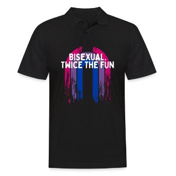 Bisexuel. Deux fois plus de plaisir Bi LGBTQ Bi Pride LGBT - Polo Homme - noir - Devant - Kai (181cm)