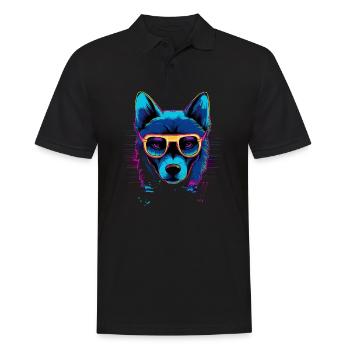 Neon Hund für Schwarz - Männer Poloshirt - Schwarz - Vorne - Kai (181cm)