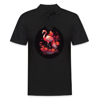 Flamant rose d’automne - Polo Homme - noir - Devant - Kai (181cm)