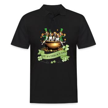 St. Patrick's Day Beagle I Irish Celebration - Men's Polo Shirt - black - Front - Kai (181cm)