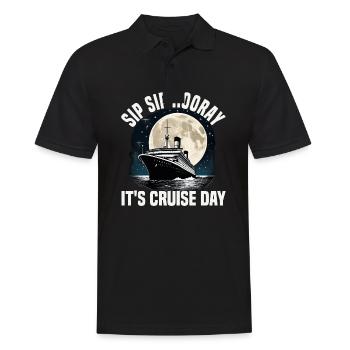 Sip Sip Hooray It's Cruise Day Cruise Ship - Men's Polo Shirt - black - Front - Kai (181cm)