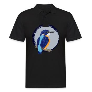 Nettes Design mit einem Eisvogel III - Männer Poloshirt - Schwarz - Vorne - Kai (181cm)