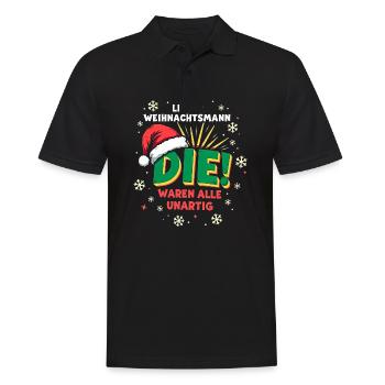 Lieber Weihnachtsmann, Unartig? Weihnachtsshirt - Männer Poloshirt - Schwarz - Vorne - Kai (181cm)