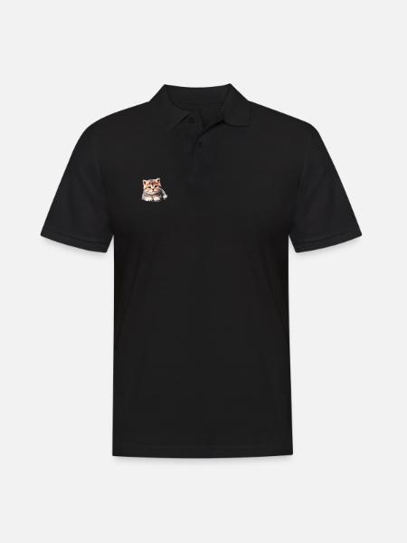 Polygone de chaton mignon - Polo Homme - noir