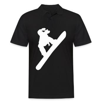 Minimalistischer Snowboarder Wintersport - Männer Poloshirt - Schwarz - Vorne - Kai (181cm)