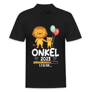 Onkel 2023 Loading Schwangerschaft - Männer Poloshirt - Schwarz - Vorne - Kai (181cm)