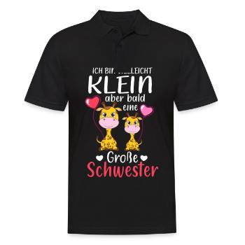 Ich Bin Klein Aber Bald Eine Große Schwester - Männer Poloshirt - Schwarz - Vorne - Kai (181cm)