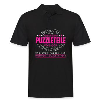 Beste Freundinnen Puzzleteile Freundin - Männer Poloshirt - Schwarz - Vorne - Kai (181cm)