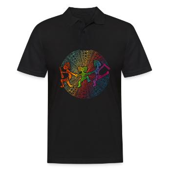Kokopelli Family Has Fun - Mandala 1 - Männer Poloshirt - Schwarz - Vorne - Kai (181cm)