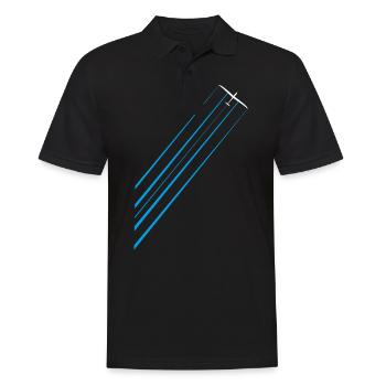 Segelflugzeug mit Wasser gleiten Segelflieger - Männer Poloshirt - Schwarz - Vorne - Kai (181cm)