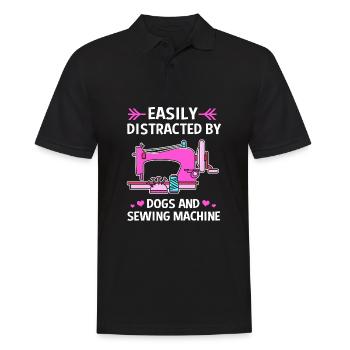 Sewing Machine Seamstress - Men's Polo Shirt - black - Front - Kai (181cm)