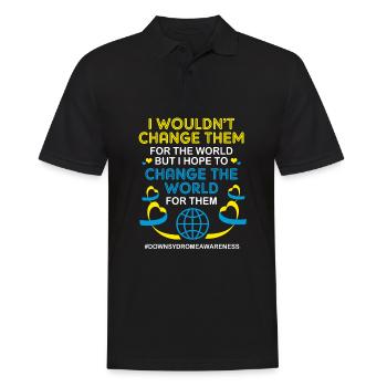 Down Syndrom - Männer Poloshirt - Schwarz - Vorne - Kai (181cm)