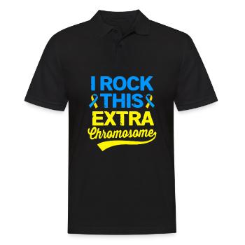 Down Syndrom T21 Chromosom Trisomie - Männer Poloshirt - Schwarz - Vorne - Kai (181cm)