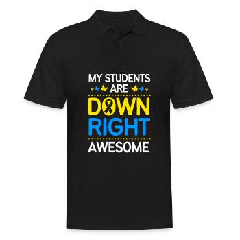 Down Syndrom T21 Chromosom Trisomie - Männer Poloshirt - Schwarz - Vorne - Kai (181cm)