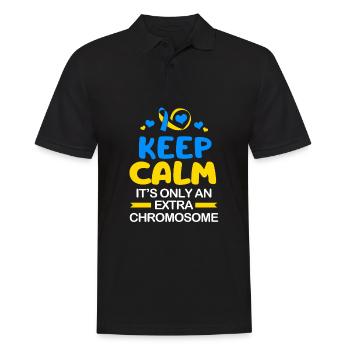 Down Syndrom - Männer Poloshirt - Schwarz - Vorne - Kai (181cm)