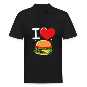Cheeseburger Burger - Männer Poloshirt - Schwarz - Vorne - Kai (181cm)