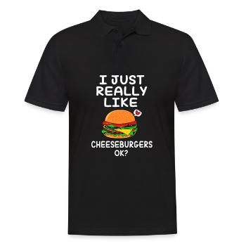 Cheeseburger - Männer Poloshirt - Schwarz - Vorne - Kai (181cm)