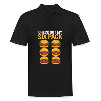 Cheeseburger Six Pack - Männer Poloshirt - Schwarz - Vorne - Kai (181cm)