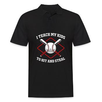 Baseball - Männer Poloshirt - Schwarz - Vorne - Kai (181cm)