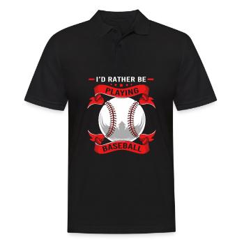Baseball - Männer Poloshirt - Schwarz - Vorne - Kai (181cm)