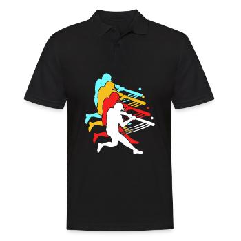 Baseball - Männer Poloshirt - Schwarz - Vorne - Kai (181cm)