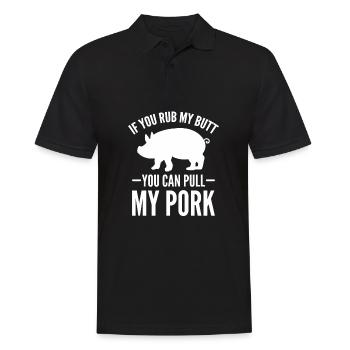 BBQ Grillkönig Grillmeister Grillzange - Männer Poloshirt - Schwarz - Vorne - Kai (181cm)
