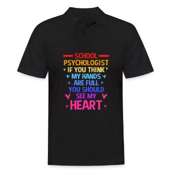 School psychologist, psychologist, psychotherapist - Men's Polo Shirt - black - Front - Kai (181cm)