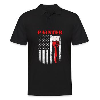 Maler - Männer Poloshirt - Schwarz - Vorne - Kai (181cm)