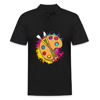 Maler - Männer Poloshirt - Schwarz - Vorne - Kai (181cm)