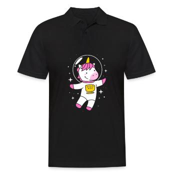 Astronaute Licorne du Système Solaire de l’Univers - Polo Homme - noir - Devant - Kai (181cm)