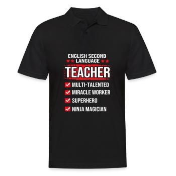 Englischlehrerin Englisch Lehrer - Männer Poloshirt - Schwarz - Vorne - Kai (181cm)