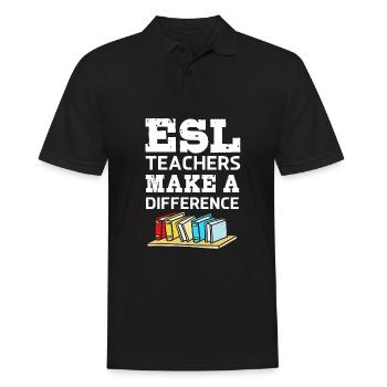 Englischlehrerin Englisch Lehrer - Männer Poloshirt - Schwarz - Vorne - Kai (181cm)