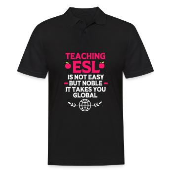 Englischlehrerin Englisch Lehrer - Männer Poloshirt - Schwarz - Vorne - Kai (181cm)