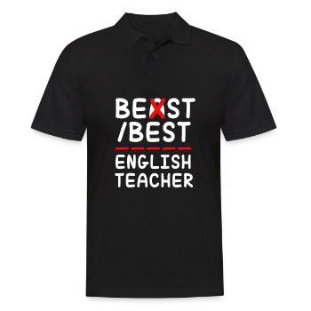 Englischlehrerin Englisch Lehrer - Männer Poloshirt - Schwarz - Vorne - Kai (181cm)