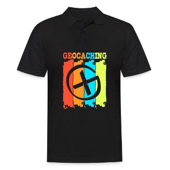 Geocaching Geocache Geocacher - Männer Poloshirt - Schwarz - Vorne - Kai (181cm)