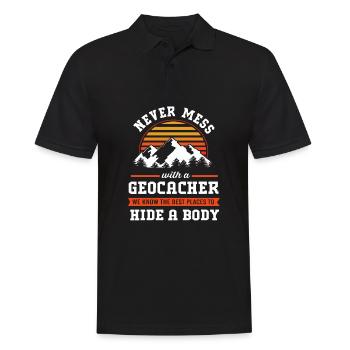 Geocaching Geocache Geocacher - Männer Poloshirt - Schwarz - Vorne - Kai (181cm)