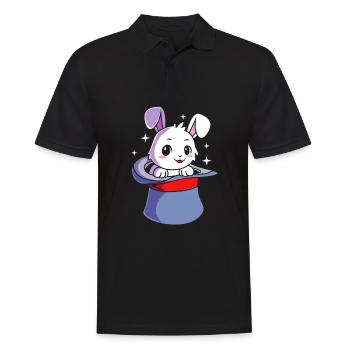 Wizard Magic Magician Bunny - Men's Polo Shirt - black - Front - Kai (181cm)