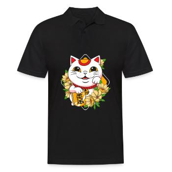 Maneki Neko Japan Lucky Charm - Men's Polo Shirt - black - Front - Kai (181cm)