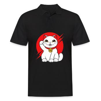 Maneki Neko Japan Lucky Charm - Men's Polo Shirt - black - Front - Kai (181cm)