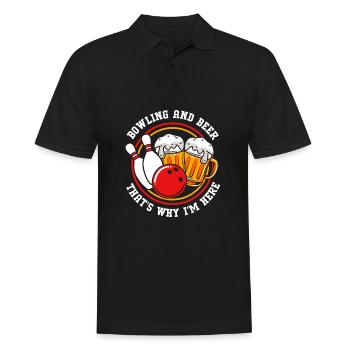 Bowling Bowler Bowling Skittles Bowling Ball - Men's Polo Shirt - black - Front - Kai (181cm)