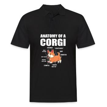 Corgi Anatomie - Männer Poloshirt - Schwarz - Vorne - Kai (181cm)